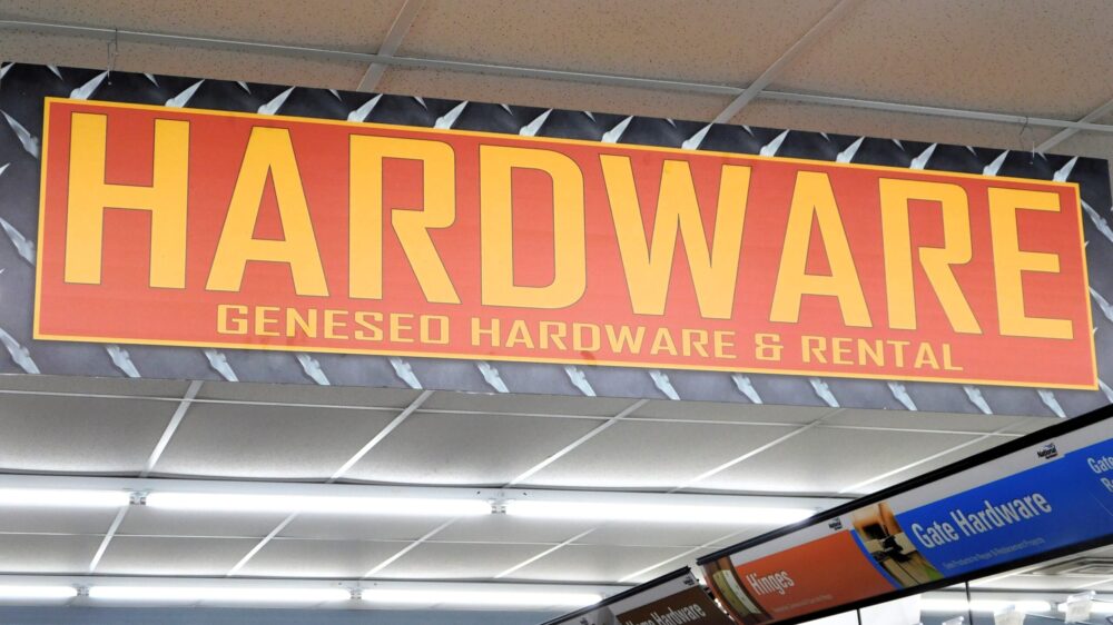 Hardware overhead sign – Geneseo Hardware and Rental – Geneseo, NY